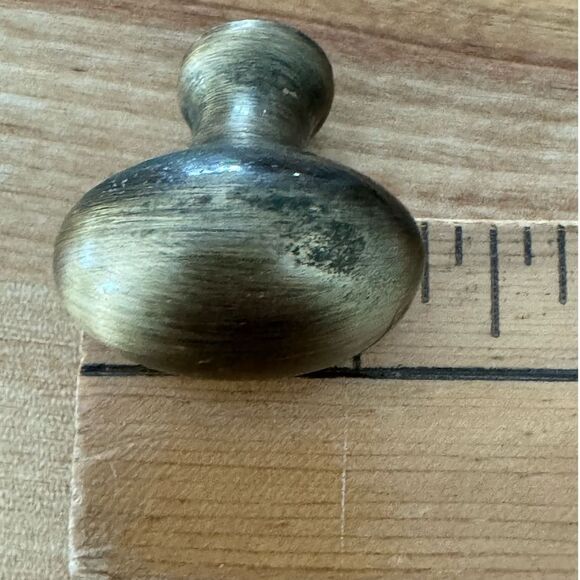 Oval Brass Metal Drawer Pulls Cabinet Knobs Handles Heavy Set of 10 1.25" Wide - Picture 12 of 12